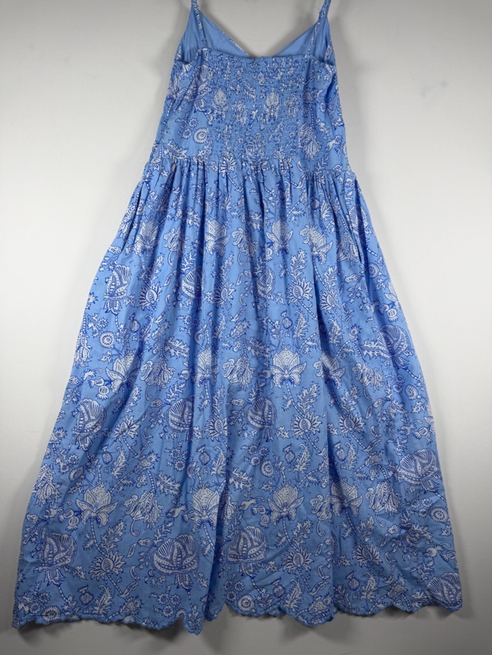 Roller Rabbit Women's Floral Vines Drop Waist Midi A-Line Dress - Blue - M - Picture 12 of 14